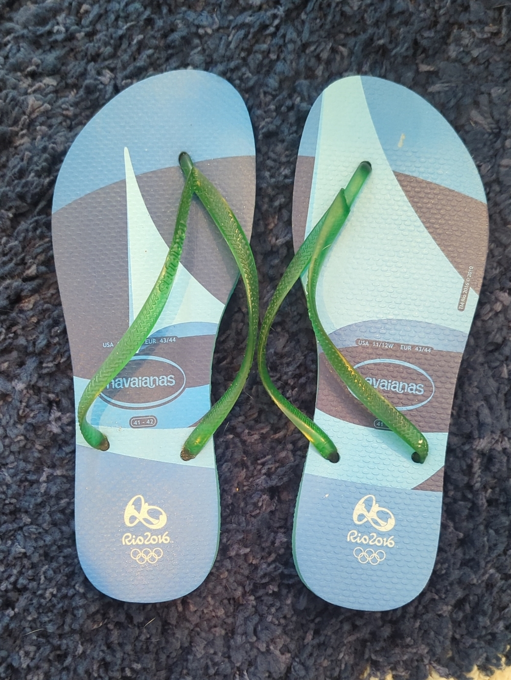 Havaianas Rio 2016 Olympic Blue and Green Flip Flops